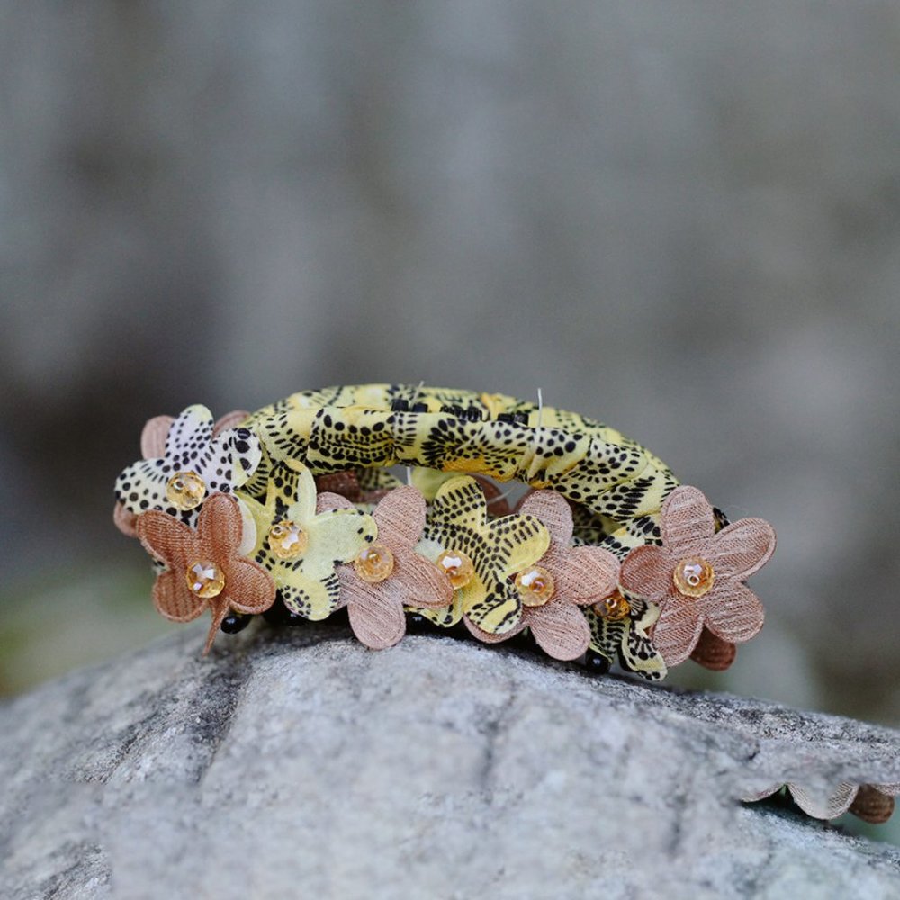 Yellow Crystal Hair Clip Jaw Clip medium size